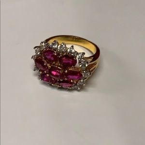 Vintage Authentic Ruby Crystal Ring